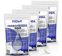 GiDeli Carbonato de Sodio 4x5kg - Desengrasante Natural Para la Limpieza del Hogar - Desincrustante Neutralizador de Calcio y Magnesio - Quitamanchas de Ropa - Apto Para Lavadora y Lavavajillas