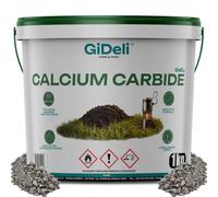 GiDeli Carburo de Calcio 1 kg en Cubo - para Lámparas de Carburo | bajo en polvo, alto rendimiento de gas, luz uniforme, piedras para lámparas clásicas