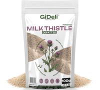 GiDeli Cardo mariano molido 100 g - 100% polvo puro sin aditivos para la dieta diaria - Contenido natural de silimarina - Ideal para yogur, cereales, batidos y ensaladas - Origen mediterráneo