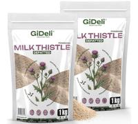 GiDeli Cardo mariano molido 2 x 1 kg - 100 % polvo puro sin aditivos para la dieta diaria - Contenido natural de silimarina - Ideal para yogur, cereales, batidos y ensaladas - Origen mediterráneo
