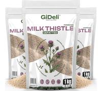 GiDeli Cardo mariano molido 3 x 1 kg - 100 % polvo puro sin aditivos para la dieta diaria - Contenido natural de silimarina - Ideal para yogur, cereales, batidos y ensaladas - Origen mediterráneo