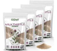 GiDeli Cardo mariano molido 4 x 5 kg - 100% polvo puro sin aditivos para la dieta diaria - Contenido natural de silimarina - Ideal para yogur, cereales, batidos y ensaladas - Origen mediterráneo