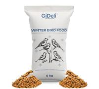 GiDeli Comida para pájaros de invierno, 5 kg, alimento disperso para aves silvestres durante todo el año, alimento para jardín y balcón, con semillas de lino rico en Omega-3, calcio, sin aditivos