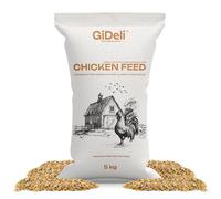 GiDeli Comida para pollos de 5 kg, harina de ponedora, alimento completo para pollos, alimento para granos de aves de corral para un rendimiento óptimo y formación de huevos, mejor aceptación y