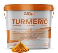 GiDeli Cúrcuma en Polvo 3kg - 100% Curcuma Longa Pura sin Aditivos - Raíces Indias Recolectadas a Mano - Molienda Fina y Color Amarillo Intenso - Ideal para Currys y Arroz