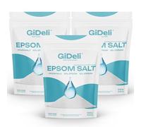 GiDeli Epsom - Sales de baño de Epsom (3 x 1 kg, sulfato de magnesio puro, calidad farmacéutica heptahidratada, 3 kg)
