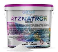 GiDeli Hidróxido de sodio en copos de 3 kg, producto químico de limpieza, limpiador de desagüe, limpiador de desagües, hogar, industria, soda caustica, 99,9% para fabricación de jabón, hidróxido de