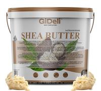 GiDeli Manteca de Karité sin Refinar, 1 kg en Cubo, Pura Mantequilla de | Tapa resellable, extrae en porciones, se derrite en el calor de las manos, material básico para sus propias recetas
