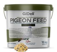 GiDeli Pienso para palomas, 15 kg, mezcla de alta calidad, rica en proteínas, con semillas oleaginosas y cereales, granos equilibrados para la cría y el deporte