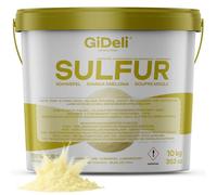 GiDeli Polvo de azufre 10 kg - Inorgánico 99,9 % fino - Para la industria cosmética - Mantenimiento del suelo - Azufre en un cubo