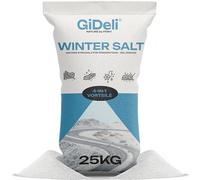 GiDeli Sal de deshielo de 25 kg, contra hielo y nieve, sal de deshielo para invierno, sal para nieve, eficaz arena de invierno contra la suavidad, eficaz remoción de nieve