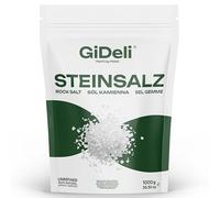GiDeli Sal de roca gruesa 1 kg - sal de cristal natural para molinillos y cocinar, pura y sin refinar