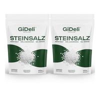 GiDeli Sal de roca gruesa, sal de mesa granulada natural, sal de cristal, sal de juego de primera calidad, no OGM (2 kg)