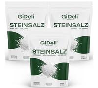 GiDeli Sal de roca gruesa, sal de mesa granulada natural, sal de cristal, sal de juego de primera calidad, no OGM (3 kg)