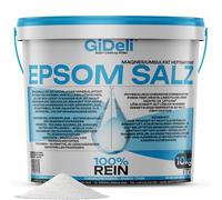 GiDeli Sales de Epsom 10 kg en cubo - Sal de Epsom para relajante baño de pies y peeling corporal - Sal de baño regeneradora para los músculos - Con magnesio, también apta para el cuidado del jardín