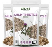 GiDeli Semillas de cardo mariano 3 x 1 kg - 100% semillas enteras sin aditivos para la dieta diaria - Contenido natural de silimarina - Ideal para yogur, cereales, batidos y ensaladas - Origen