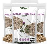 GiDeli Semillas de cardo mariano 3 x 5 kg - 100% semillas enteras sin aditivos para la dieta diaria - Contenido natural de silimarina - Ideal para yogur, cereales, batidos y ensaladas - Origen