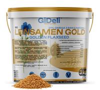 GiDeli Semillas de lino doradas, 3 kg, semillas de lino enteras en cubo, sin aditivos, semillas de lino ideales para hornear, veganas, granos naturales, perfectas para cereales, pan y batidos
