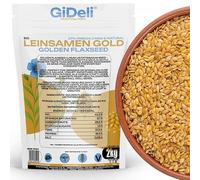 GiDeli Semillas de Lino Dorado 2 x 1 kg - Omega 3 y Fibra, sin Aditivos | integrales y naturales, ideales para hornear, para muesli, pan, batidos y ensaladas, veganas