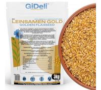 GiDeli Semillas de Lino Dorado 3x1kg - Alto Contenido en Omega 3 y Fibra - Sin Aditivos - Ideales Para Hornear - Veganas - Integrales y Naturales - Perfectas Para Muesli, Pan y Leche
