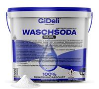 GiDeli Soda de lavado 5 kg en cubo. Soda en polvo para blanquear y decolorar. Carbonato de sodio para ollas quemadas, así como para limpiar azulejos
