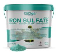 GiDeli Sulfato de Hierro 10 kg in Eimer - Polvo antiespumante para bajar el pH del suelo - Mejorar el aspecto y el color del jardín. - Promueve el desarrollo de plantas acidófilas