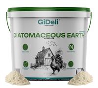 GiDeli Tierra de Diatomeas 10 kg en Cubo - Polvo para Gallinas y Jardín | contra el ácaro rojo de las aves, sin calcinar y sin aditivos, alta absorción, aditivo para la cama y el baño de arena