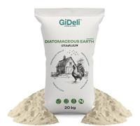 GiDeli Tierra de Diatomeas 20 kg - Polvo Natural para Gallinas y Jardín | contra el ácaro rojo de las aves, sin calcinar y sin aditivos, alta absorción, aditivo para la cama y el baño de arena