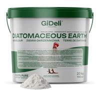 GiDeli Tierra de diatomeas de 20 kg en cubo, tierra de diatomeas para pollos y jardín, polvo de silicato amorfo de algas diatomeas fósiles, alta absorción, como aditivo para la cama y adecuado para el