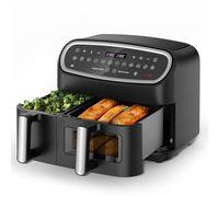 Gidgimo Freidora de Aire 10 litros sin Aceite con Doble Cesta, Máx. 230 °C Aire Caliente Air Fryer con Doble Cesta, Panel Táctil, 12 Programas, Ventana Visible, Max 10-12 Personas, 2800W - G230 Ultra