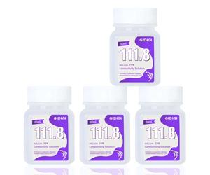 GIDIGI Liquido Calibración 111,8 mS/cm, Conductividad Solución Tampón Estándar 50ml*4 Botellas, para Calibración de Medidores de Salinidad, EC y TDS
