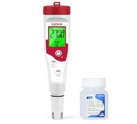 GIDIGI Medidor Salinidad Piscina, 5 en 1 Comprobador pH Sal EC TDS y Temp, con Solución de Calibración 12.88mS/cm, Kit Analizador Piscina Agua Salada para Piscinas, Acuarios, Hidroponía y Agua Potable