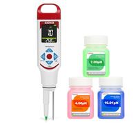 GIDIGI Phmetro Alimentos Medidor pH Masa Madre FermentacióN para Salsas Calientes Vino con Kit CalibracióN,Sonda pH con Punta de Lanza para Pan Queso CosméTico,Medidor Acidez y pH de Alimentos Digital
