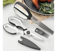 Gidli - Tijeras de cocina - Incluye tijeras para hierbas como un bono - Tijeras multiusos de acero inoxidable resistentes y ultra afiladas