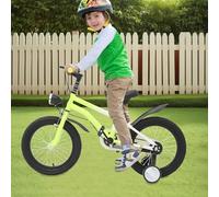 GIDRLL Bicicleta infantil de 16 pulgadas de altura ajustable Freestyle BMX bicicleta para niños y niñas a partir de 4-6 años con luz, ruedas estabilizadoras y sistema de frenado dual (amarillo)