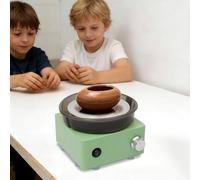 GIDRLL Juego de mini discos de alfarería, velocidad ajustable, disco eléctrico de cerámica, máquina para principiantes con plato giratorio, bandeja de pulverización extraíble y accesorios de 13 piezas