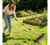 GIDRLL Rodillo de aireación manual de césped con 42 clavos y mango ajustable, herramienta de jardín con ruedas, aireador de césped como escarificador para jardín/patio/terraza para el cuidado del