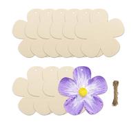GIDWRIY 10 piezas flor de madera decoración 7.5 CM,Flores de madera para pintar,Flores de bricolaje madera con cuerda,Adorno flores madera,Rebanada de madera de ocio creativo,Disco de madera natural