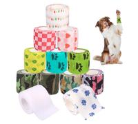 GIDWRIY 12 Piezas Vendas Elásticas Cohesivas 5 CM X 4.5 M,Vendas Autoadhesivas Perros,Venda Cohesiva Animales,Veterinaria Venda Elastica Adhesiva Mascotas,Vendaje Adhesivo Elástico para Animales