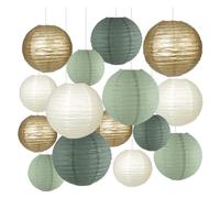 GIDWRIY 15 Piezas Farolillos de Papel Boda,Farolillos Fiesta Decoracion,Faroles de Papel,Jardín Farolillo China,Colores Farolillo para Colgar,Lampara Papels Redonda para Cumpleaños Baby Showers