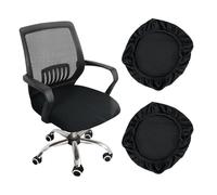 GIDWRIY 2 Piezas Funda Asiento Silla Oficina Negro,Funda Sillas Comedor, Fundas Ajustables para Sillas, Funda Silla Escritorio Lavables, Funda Cubre Asientos para Sillas,Fundas Protectoras para Sillas