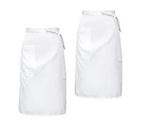 GIDWRIY 2 Piezas Mandil Camarero Blanco,Delantales de Chef con Bolsillo,Delantal Media Cintura,Delantal Cocina Hombre y Mujer,Mandil para Restaurante,Delantales Camarera para Restaurante Cocineros