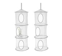 GIDWRIY 2 Piezas Organizador Colgante Taquilla,Organizadores de Juguetes de Ahorro de Espacio Plegable,Organizador Armario Ropa Colgante,Red de Almacenamiento con 3 Niveles para Habitación, Baño