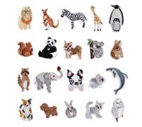 GIDWRIY 20 Piezas Parches Ropa Termoadhesivos,Parches Pantalones Niños,Parche de Tela de Animales,Pegatinas Ropa Termoadhesivos,Costura Parche Bordados Infantiles,Patch Stickers for Clothes