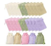 GIDWRIY 25 Piezas Bolsas de Yute Con Cordón 14 X10 cm,Bolsitas Regalo Boda,Bolsitas de Tela Pequeñas,Saquitos de Tela Reutilizable,Bolsas de Arpillera,Bolsa para Joyería,Saco de Caramelos para Deco