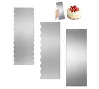 GIDWRIY 3 Piezas Raspador de Tartas,Espátula para Decorar Tartas,Rascador Liso para Crema de Metal,Espatula Reposteria Acero Inoxidable,Espátulas para Pasteles,Herramientas para Decoración de Tarta