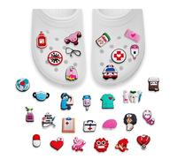 GIDWRIY 30 Piezas Adornos para Zapatos Enfermeria, Pines de Medicina, Dijes para Crocs de Mujer, Shoe Charms, Accesorios de Decoración de Zapatos, Pines Zuecos Sanitarios para Adultos, Niños y Niñas