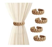 GIDWRIY 4 Piezas Alzapaños Cortinas Boho,Recoge Cortinas Decorativas,Sujeta Cortina de Cuerda,Soporte de Cortina Trenzado,Curtain Tiebacks,Suministros De Decoración para El Hogar y La Oficina