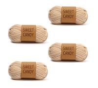 GIDWRIY 4 piezas hilo para ganchillo: camel, poliéster, algodón grueso, algodón suave para DIY, bolso de mano