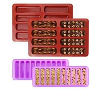 GIDWRIY 4 Piezas Molde Barritas Energeticas,Molde Cereales de Chocolate de Caramelos de Dulces,Reposteria Moldes Silicona Rectangulares,8 Cavidades Moldes Antiadherente para Pan Muffin Brownie Tarta